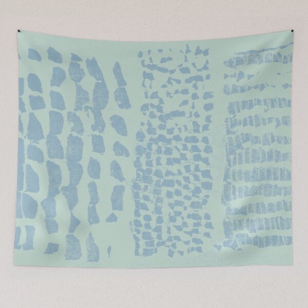 Item preview, Three Grains Textured Monoprint - Mint + Sky designed and sold by Irene Estelle.