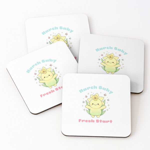 Item preview, Cute Kawaii Pastel Daffodil Flower Character - March Birthday Baby designed and sold by Tiny Zoom.