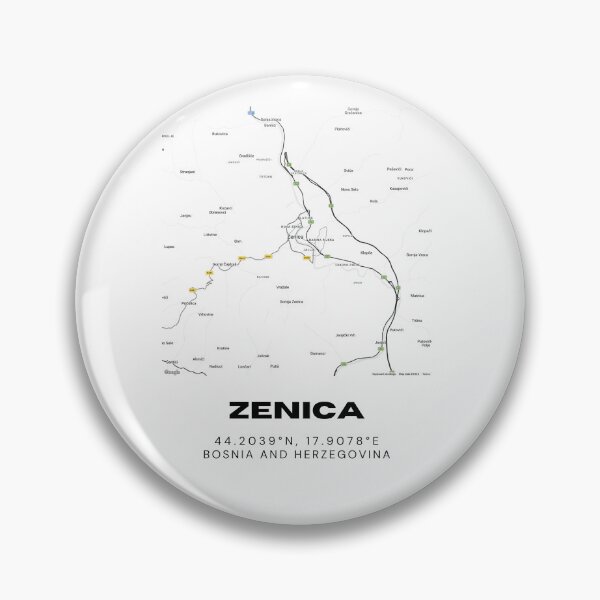Artikelvorschau, Minimalistisches Stadtplan-Poster von Zenica, Bosnien | Stilvolle Stadtkarte entworfen und verkauft von RM-Journey.