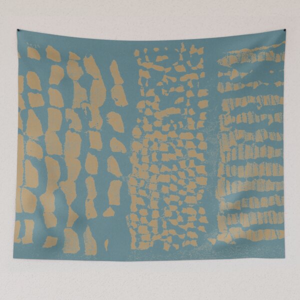 Item preview, Three Grains Textured Monoprint - Peacock + Fawn designed and sold by Irene Estelle.