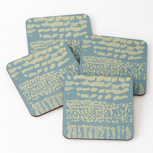 Item preview, Three Grains Textured Monoprint - Peacock + Gold designed and sold by Irene Estelle.