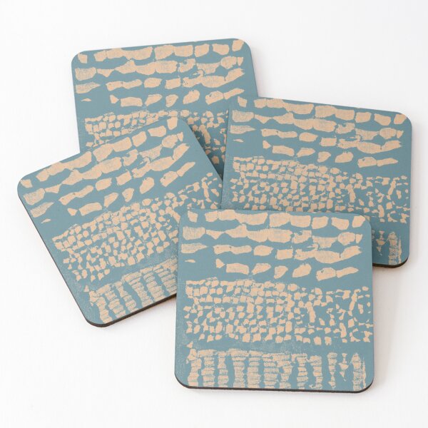 Item preview, Three Grains Textured Monoprint - Peacock + Melon designed and sold by Irene Estelle.