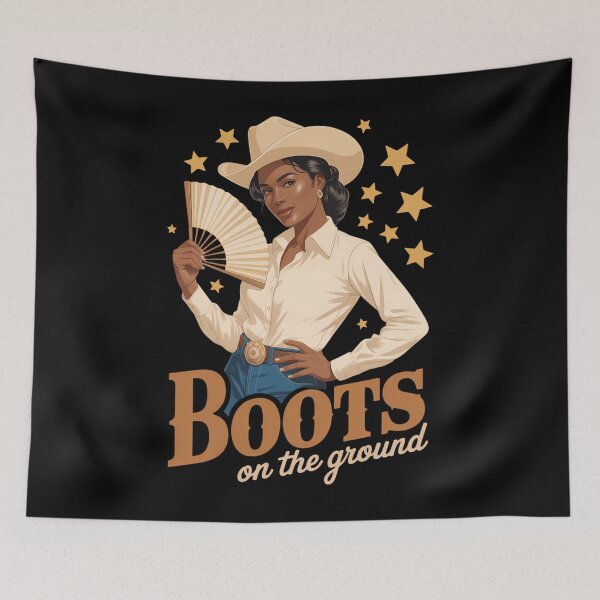 Item preview, Boots On The Ground Juneteenth Cowgirl Where Them Fans designed and sold by TyraYoung.