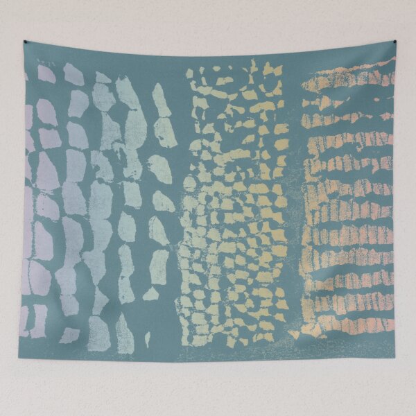Item preview, Three Grains Textured Monoprint - Peacock + Rainbow Sorbet designed and sold by Irene Estelle.