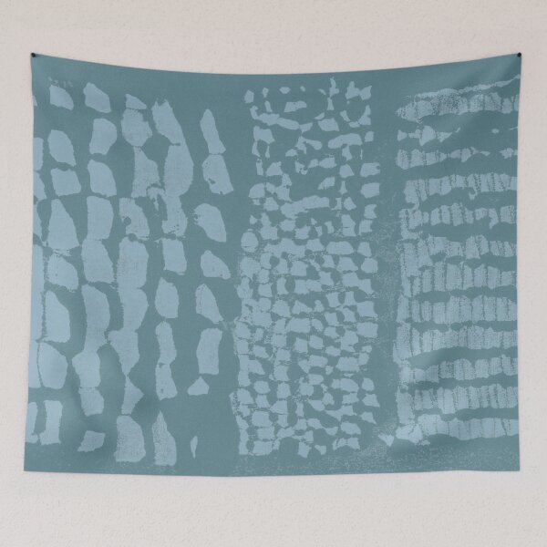 Item preview, Three Grains Textured Monoprint - Peacock + Sky designed and sold by Irene Estelle.
