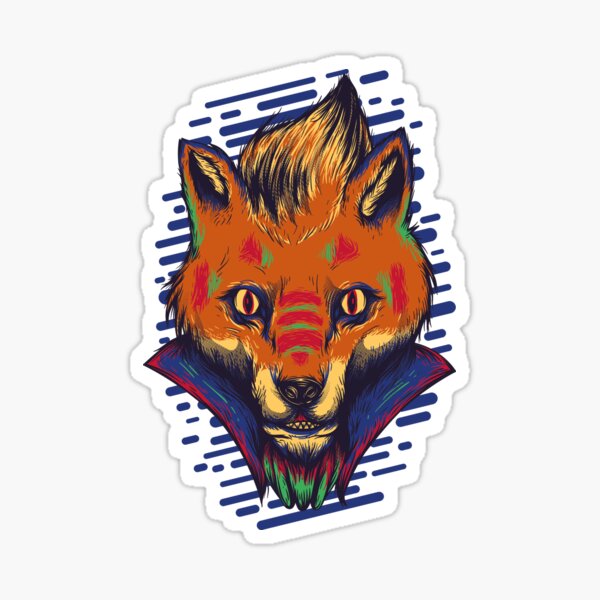 hipster fox Sticker