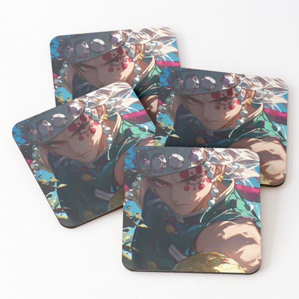 Item preview, Tengen Uzui Demon Slayer Flashy Jewels Teal High Contrast Portrait designed and sold by earlobejerk.