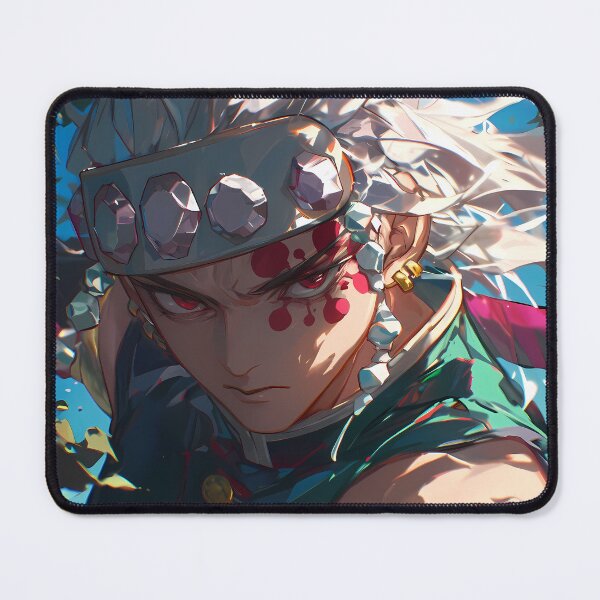Item preview, Tengen Uzui Demon Slayer Flashy Jewels Teal High Contrast Portrait designed and sold by earlobejerk.