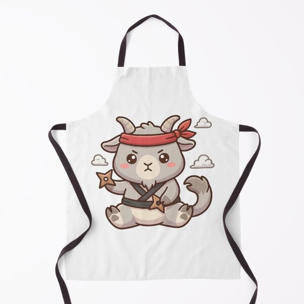 Item preview, Cute Ninja Goat Character with Shurikens designed and sold by mikergolama.