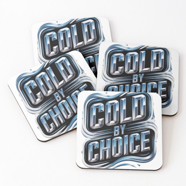 Item preview, Cold by Choice – Bold Icy Chrome Typography Screen Print Design designed and sold by NewUSShop.