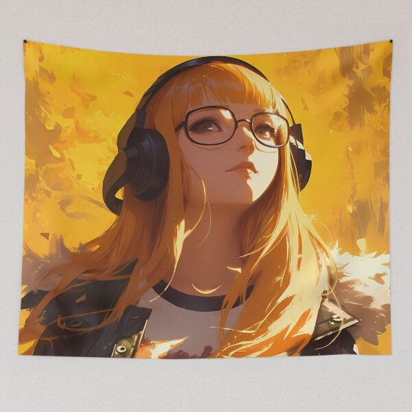 Item preview, Futaba Sakura Persona 5 Headphones Autumn Golden Vibes designed and sold by earlobejerk.