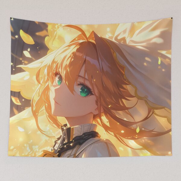 Item preview, Saber Bride Fate Grand Order Golden Light Petals Warm Glow designed and sold by earlobejerk.