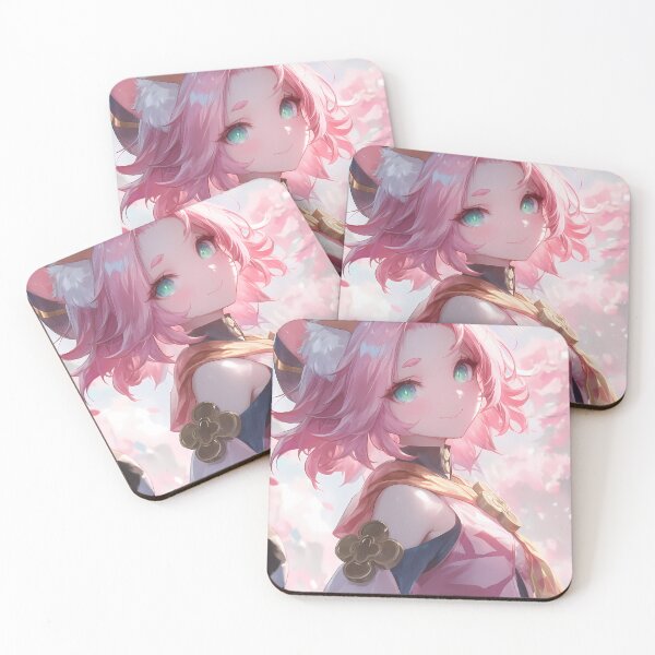 Item preview, Diona Genshin Impact Cherry Blossom Cat Ears Pink Hair Smile designed and sold by earlobejerk.