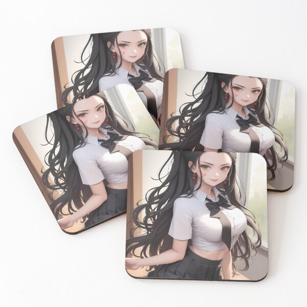 Item preview, Daki Demon Slayer Black Ribbon School Look Elegant Smile designed and sold by TanglenRabbit.