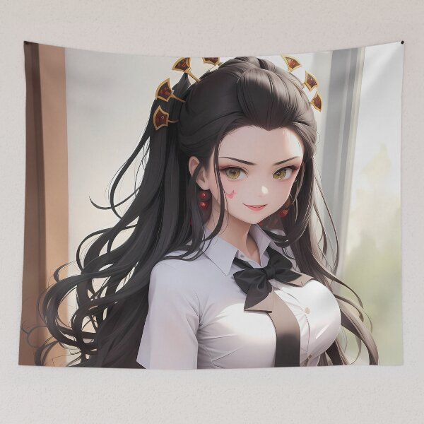 Item preview, Daki Demon Slayer Black Ribbon School Look Elegant Smile designed and sold by TanglenRabbit.
