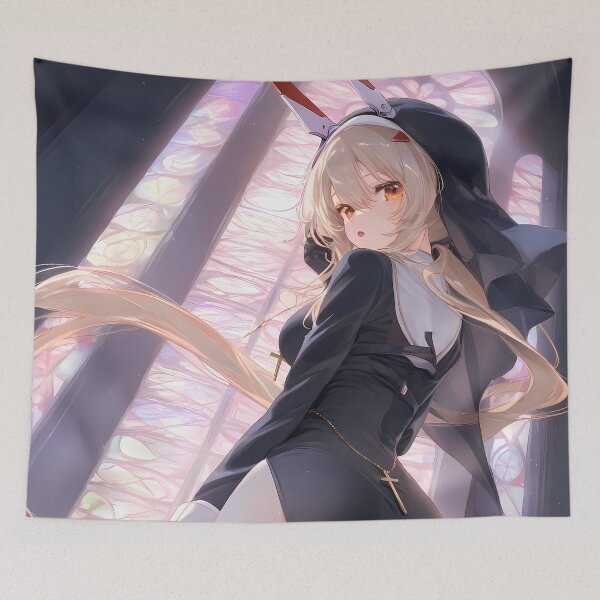 Item preview, Ayanami Azur Lane Chapel Stained Glass Twilight Flowing Hair designed and sold by TanglenRabbit.