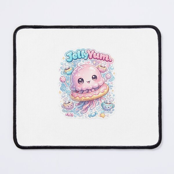 Item preview, Kawaii Jellyfish “Jelly Yum” Donut Float Sticker – Cute Ocean Candy Aesthetic designed and sold by SparkVault.