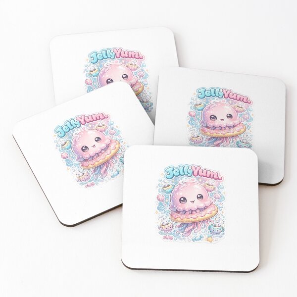 Item preview, Kawaii Jellyfish “Jelly Yum” Donut Float Sticker – Cute Ocean Candy Aesthetic designed and sold by SparkVault.