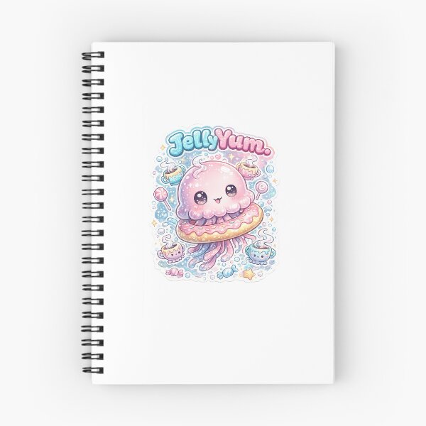 Item preview, Kawaii Jellyfish “Jelly Yum” Donut Float Sticker – Cute Ocean Candy Aesthetic designed and sold by SparkVault.