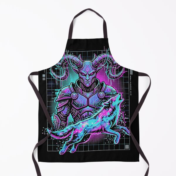 Item preview, Demon Warrior With Cosmic Wolf, Neon Glitch , Dark Fantasy Sci-Fi designed and sold by graphixpolash.