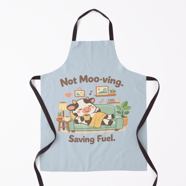 Item preview, Not Moo-ving Saving Fuel Cute Cow | Cozy Lazy Animal Pun Cartoon Aesthetic designed and sold by PopCulturePixel.