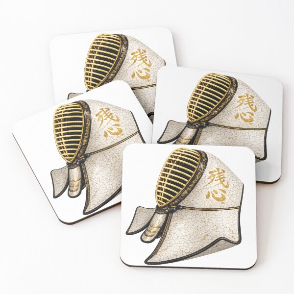 Item preview, BOGU: ZANSHIN Golden Calligraphy - 剣道防具「残心白磁」 designed and sold by NYAO-YUUKI.
