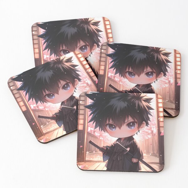 Item preview, Shinya Kogami Psycho Pass Cherry Blossom Chibi Samurai Style designed and sold by TanglenRabbit.