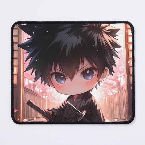 Item preview, Shinya Kogami Psycho Pass Cherry Blossom Chibi Samurai Style designed and sold by TanglenRabbit.