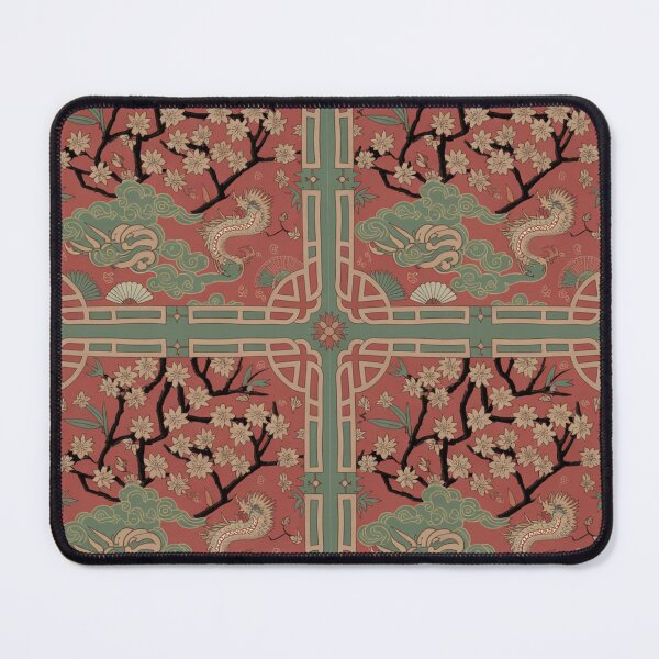Item preview, Chinese Dragon Seamless Pattern – Cherry Blossoms & Traditional Motifs designed and sold by Midnight Veil Designs.