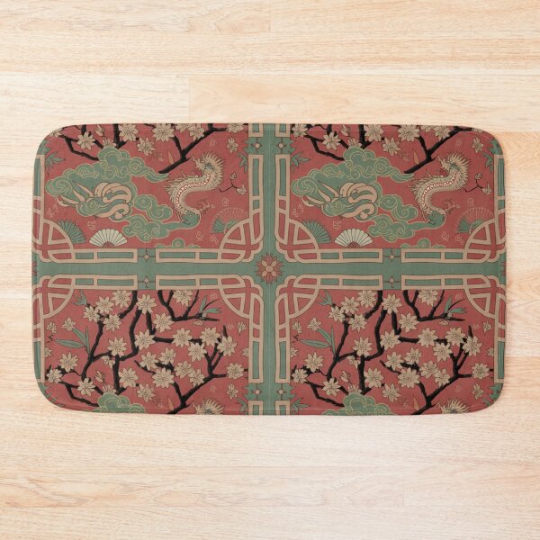 Item preview, Chinese Dragon Seamless Pattern – Cherry Blossoms & Traditional Motifs designed and sold by Midnight Veil Designs.