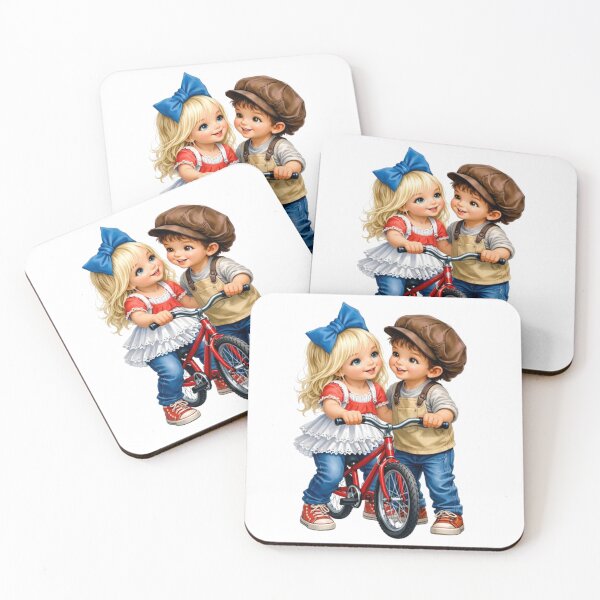 Item preview, Vintage Children on Bicycles: A Retro and Collaborative Duo designed and sold by CHRIST5000.