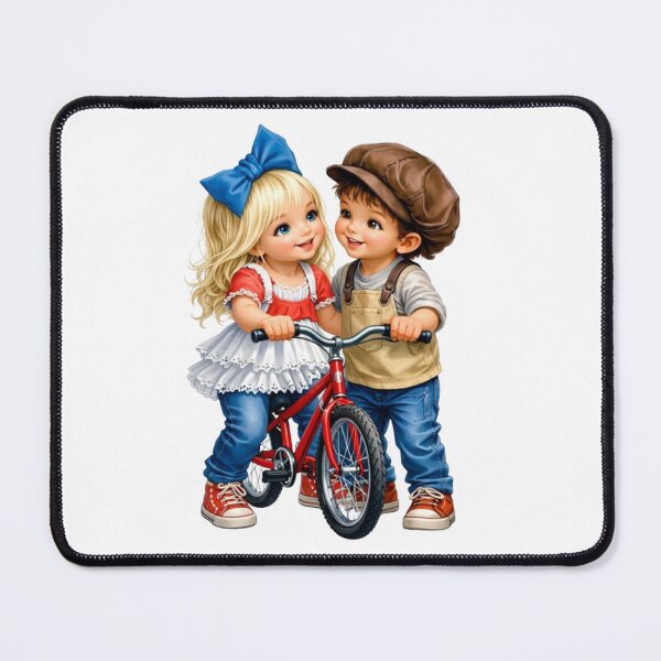 Item preview, Vintage Children on Bicycles: A Retro and Collaborative Duo designed and sold by CHRIST5000.