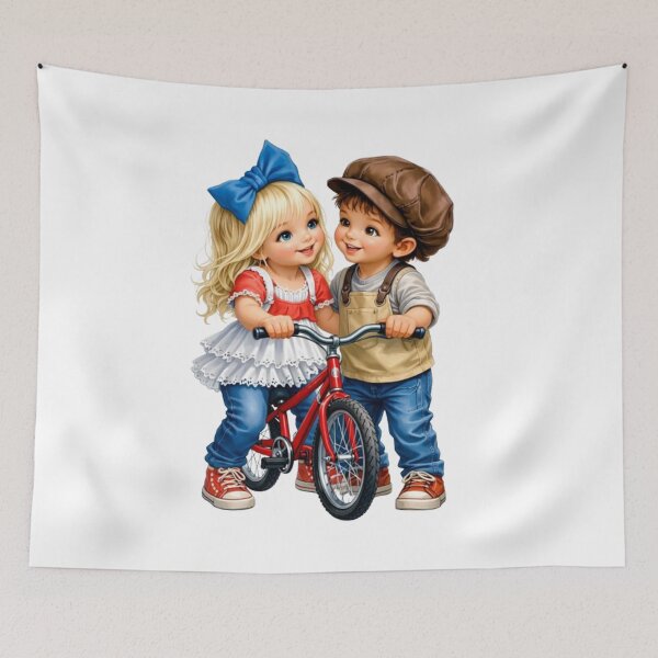 Item preview, Vintage Children on Bicycles: A Retro and Collaborative Duo designed and sold by CHRIST5000.