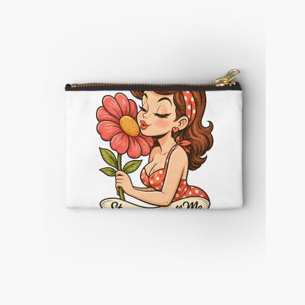 Item preview, A cartoon woman smelling a flower on transparent background designed and sold by Creative88Art.