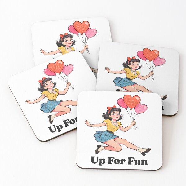 Item preview, A cartoon woman jumping with heart balloons on transparent background designed and sold by Creative88Art.