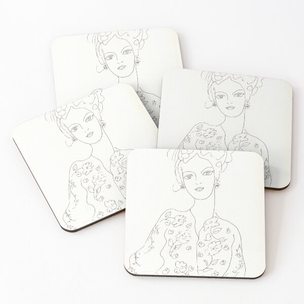 Item preview, Floral Woman Line Art Portrait Elegant Face designed and sold by TinTinBloom.