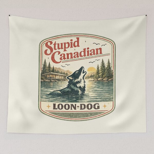 Item preview, Stupid Canadian Loon Dog - Wolf Bird Parody designed and sold by Pawsitive Pixel Studio.