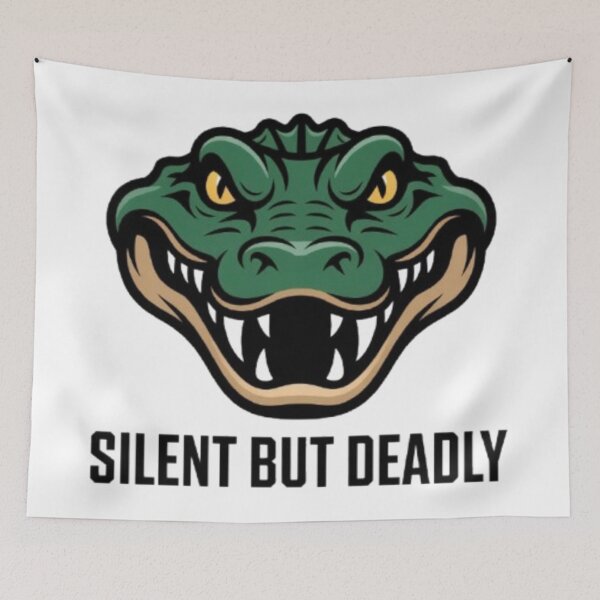 Item preview, Silent But Deadly – Fierce Alligator Mascot Screen Print Design designed and sold by NewUSShop.