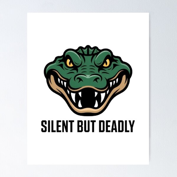 Item preview, Silent But Deadly – Fierce Alligator Mascot Screen Print Design designed and sold by NewUSShop.