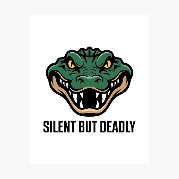 Item preview, Silent But Deadly – Fierce Alligator Mascot Screen Print Design designed and sold by NewUSShop.