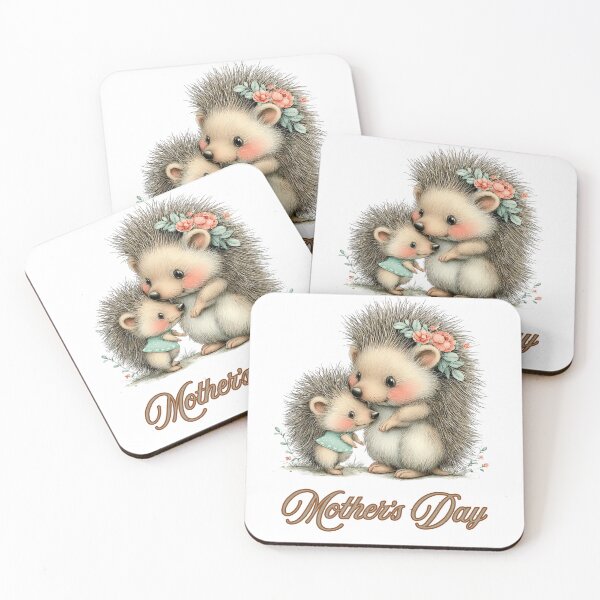 Item preview, Cute Mother and Baby Hedgehog Love for Mother's Day designed and sold by lojadpop.