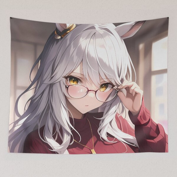 Item preview, Biwa Hayahide Uma Musume Silver Hair Glasses Quiet Focus designed and sold by TanglenRabbit.