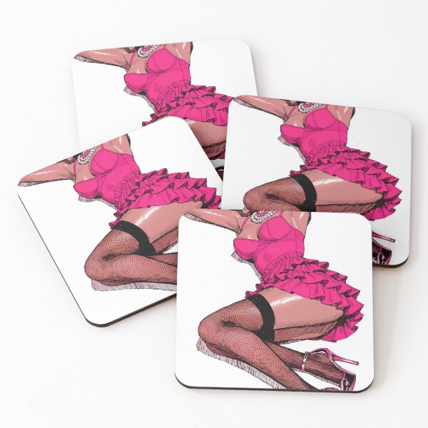 Item preview, A woman in a pink dress and high heels posing on transparent background designed and sold by Creative88Art.