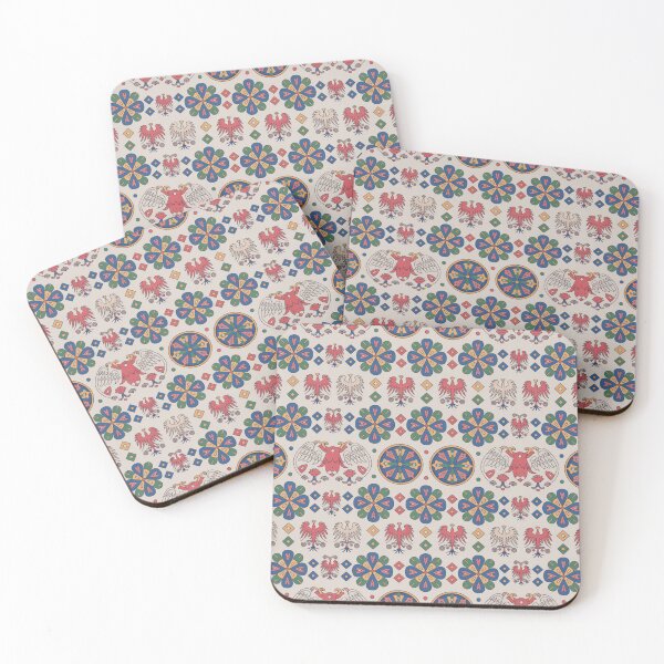 Item preview, Polish Folk Art Seamless Pattern – Eagles & Rosettes designed and sold by Midnight Veil Designs.