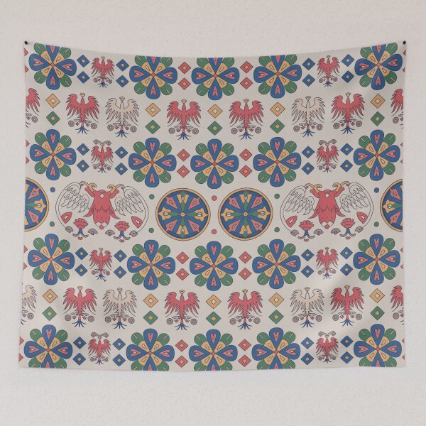 Item preview, Polish Folk Art Seamless Pattern – Eagles & Rosettes designed and sold by Midnight Veil Designs.