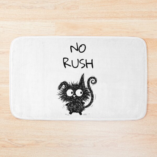 Item preview, Funny Black Cat – No Rush Mood | Doodle Cat Meme designed and sold by moodiecatshop.