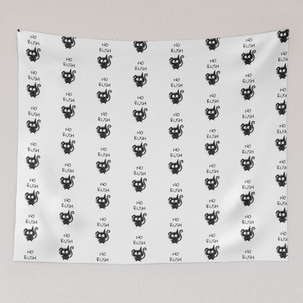 Item preview, Funny Black Cat – No Rush Mood | Doodle Cat Meme designed and sold by moodiecatshop.