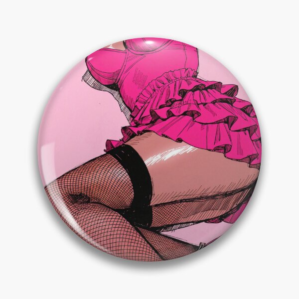 Item preview, A cartoon woman in a pink dress and fishnet stockings posing dramatically designed and sold by Creative88Art.