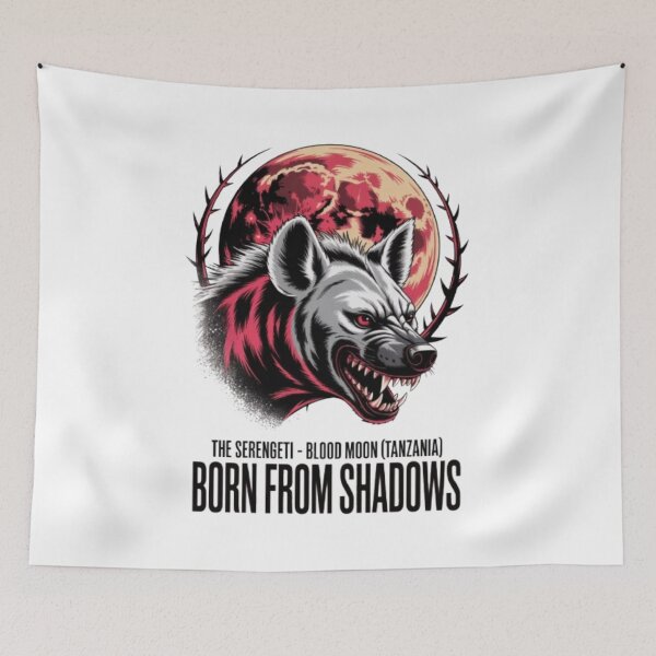 Item preview, Born From Shadows – Serengeti Blood Moon Hyena Screen Print Design designed and sold by NewUSShop.