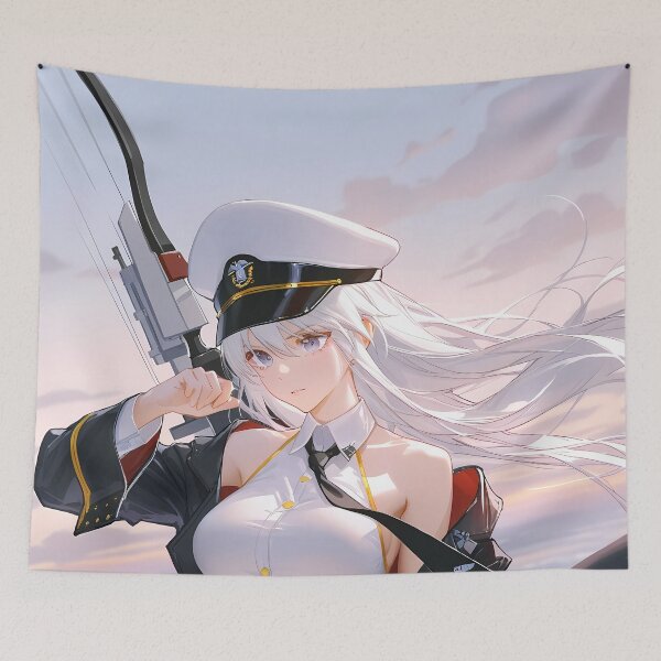Item preview, Enterprise Azur Lane Salute Pose With White Hair And Cape designed and sold by Spraykart.